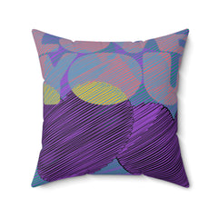 Love You Spun Polyester Square Pillow, Purple