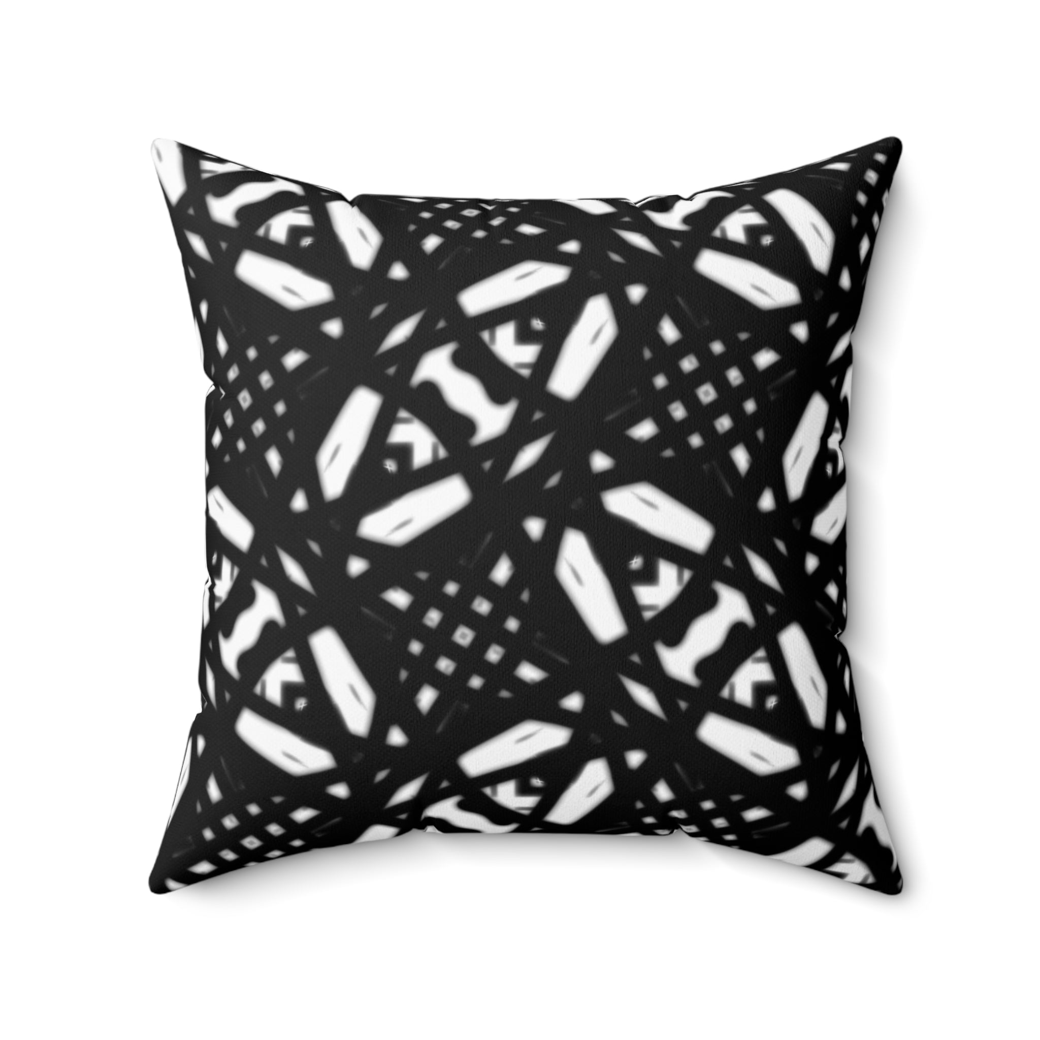 Spun Polyester Square Pillow, Black