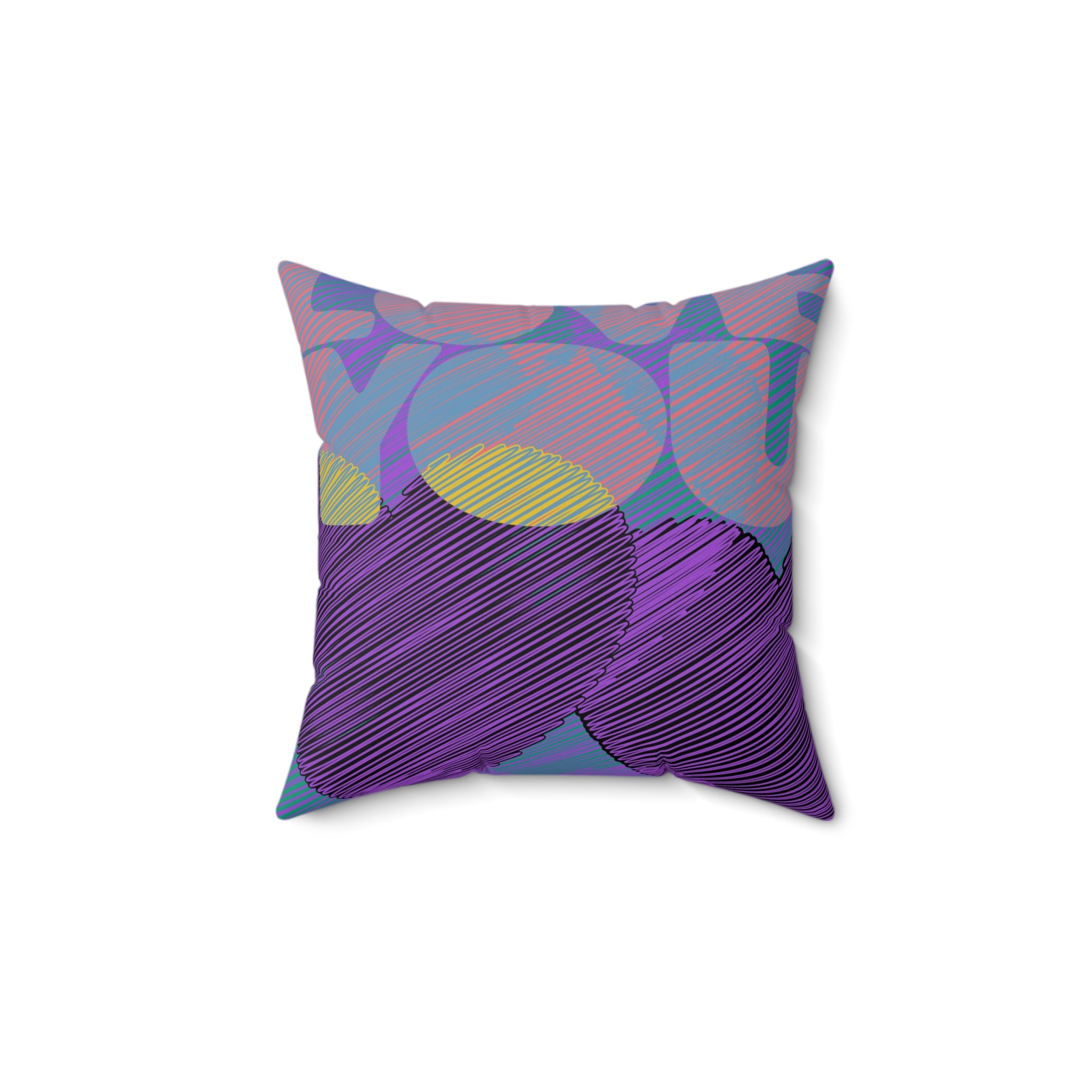 Love You Spun Polyester Square Pillow, Purple