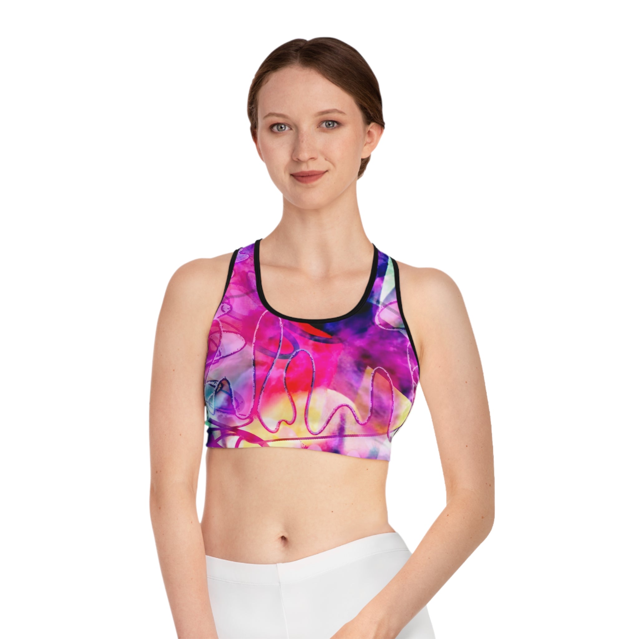 Graffiti Sports Bra (AOP)