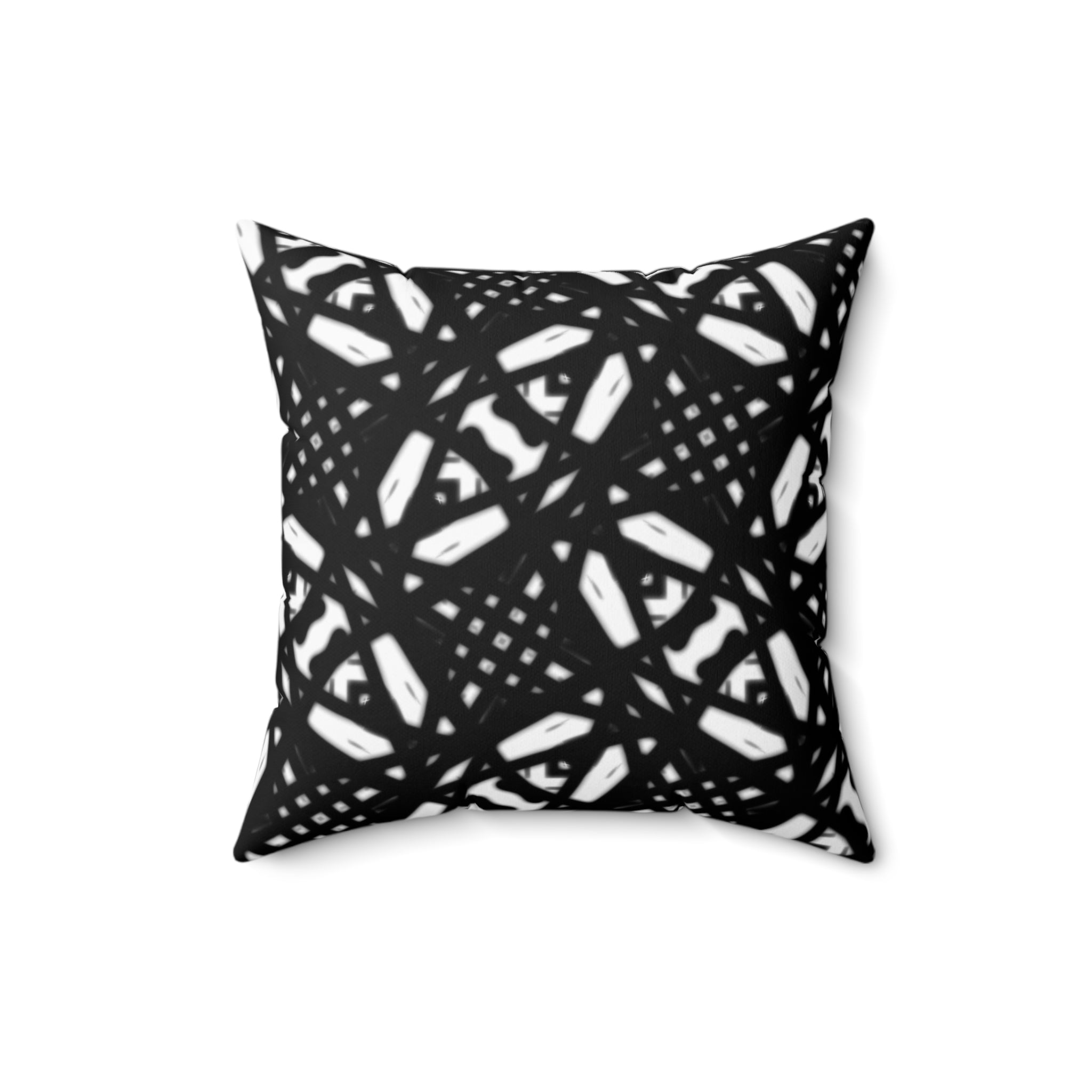 Spun Polyester Square Pillow, Black