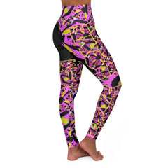 High Waisted Yoga Leggings, Fashion, Wearable Art