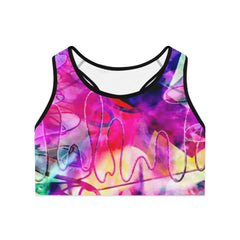 Graffiti Sports Bra (AOP)