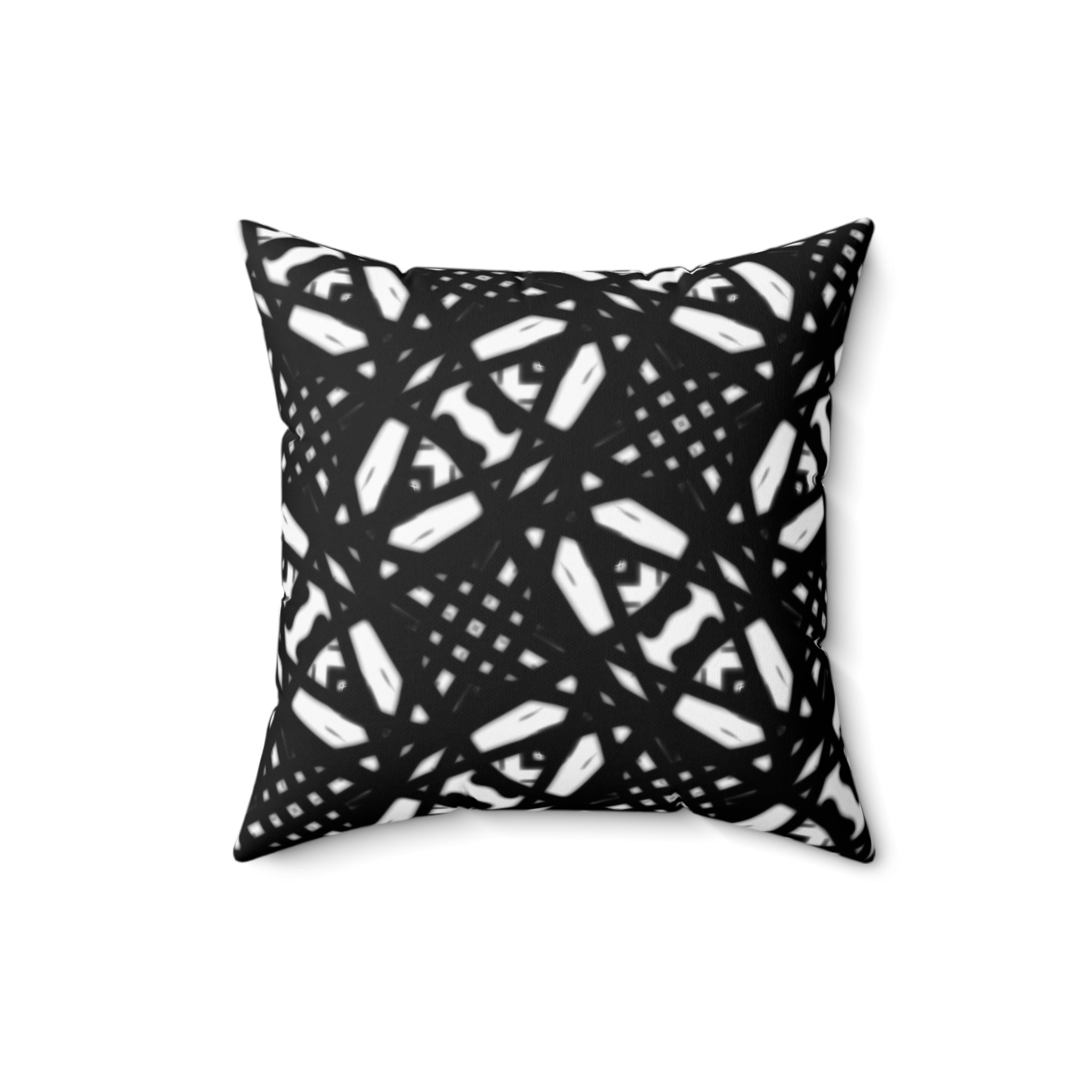 Spun Polyester Square Pillow, Black