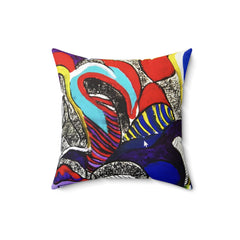 Spun Polyester Square Pillow, Original Art