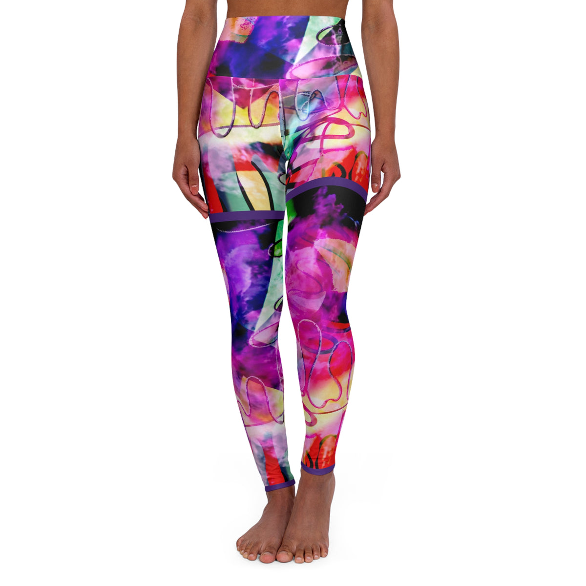 Color Graffiti High-Waisted Yoga Leggings, Fashion, Wearable Art