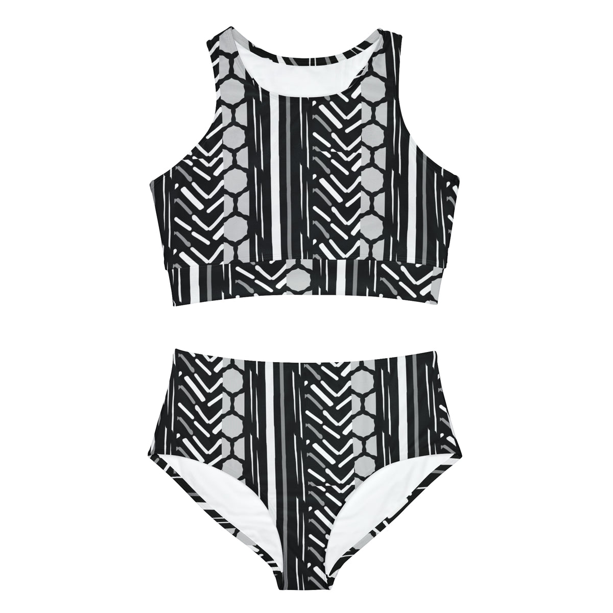 Mixed Pattern Sporty Bikini Set