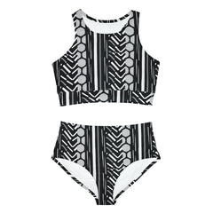 Mixed Pattern Sporty Bikini Set