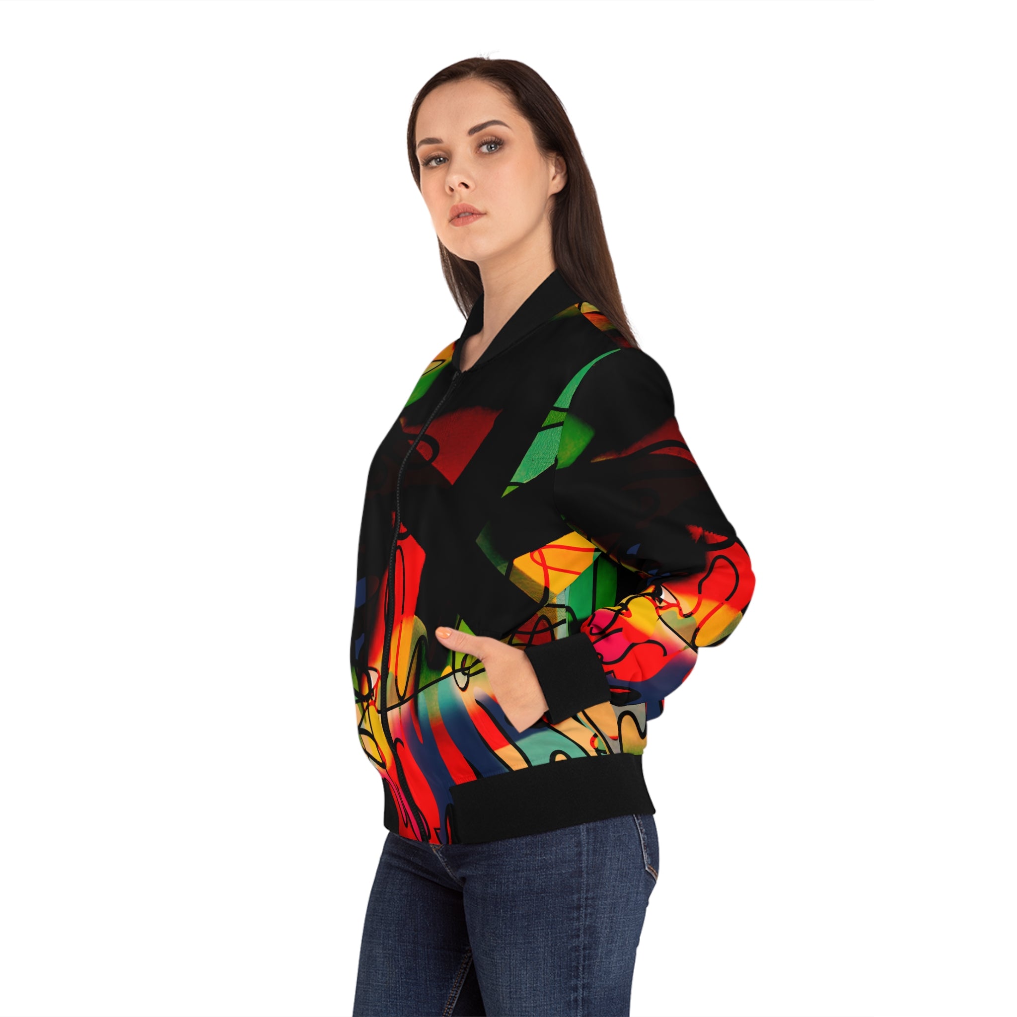 Graffiti Women's Bomber Jacket (AOP)