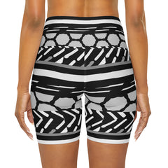 Mixed Pattern High Waisted Yoga Shorts (AOP)