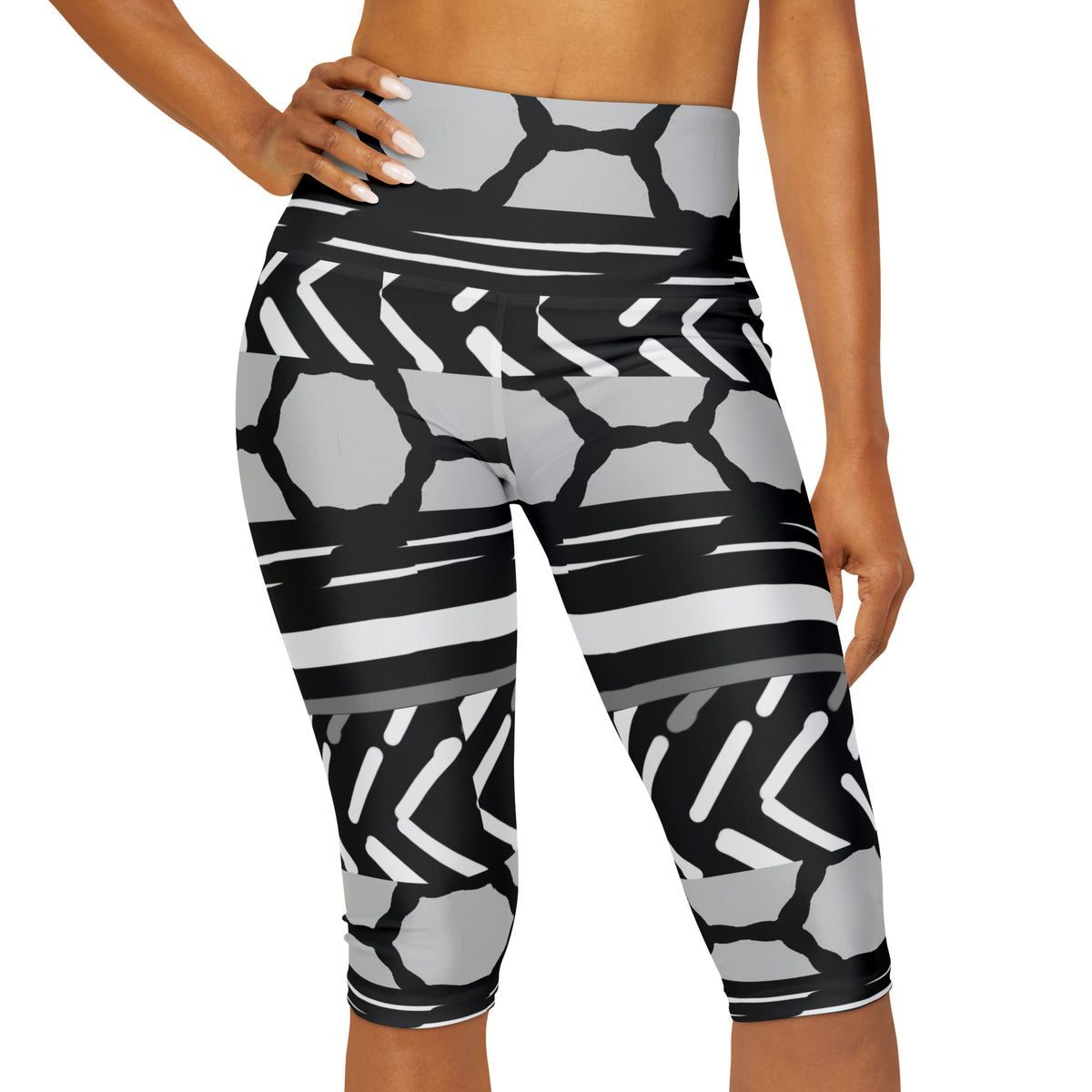 Mixed Pattern Yoga Capri Leggings (AOP)