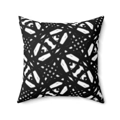 Spun Polyester Square Pillow, Black