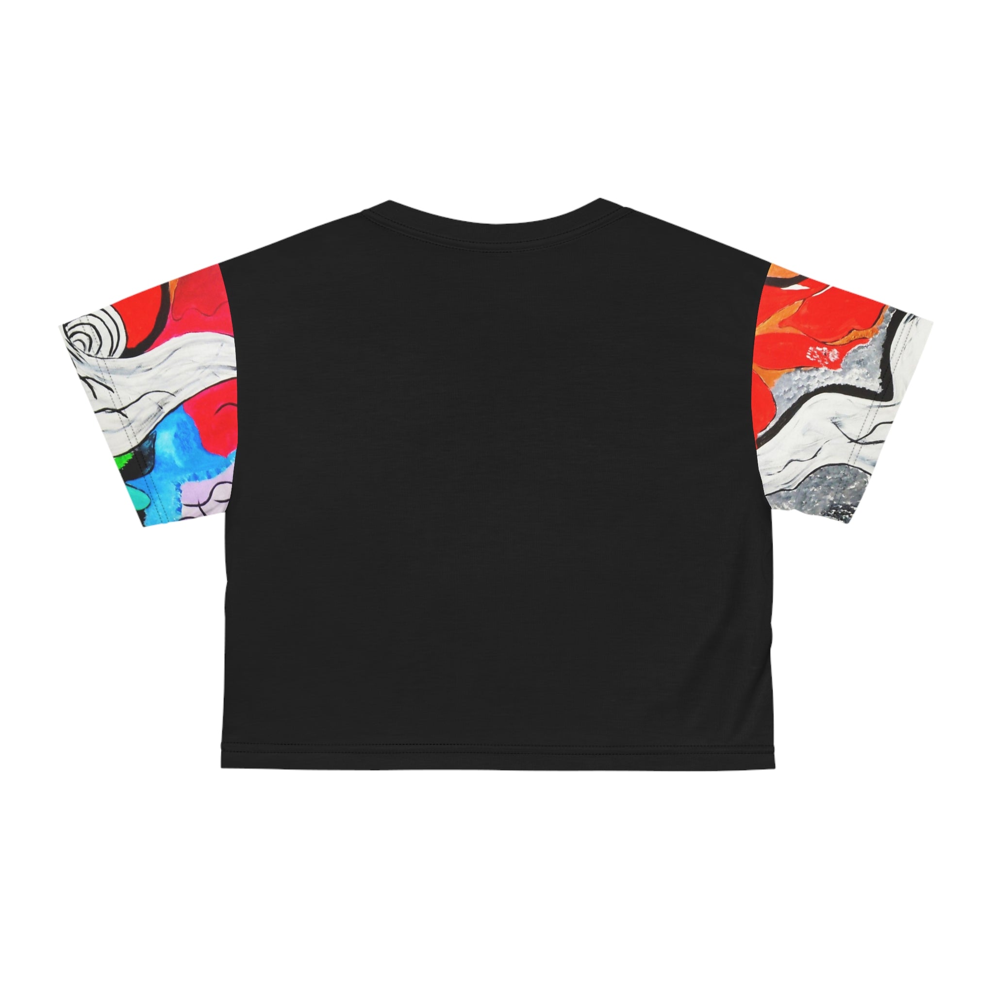 Reflection Crop Tee, Wearable Art, Black, Fashion