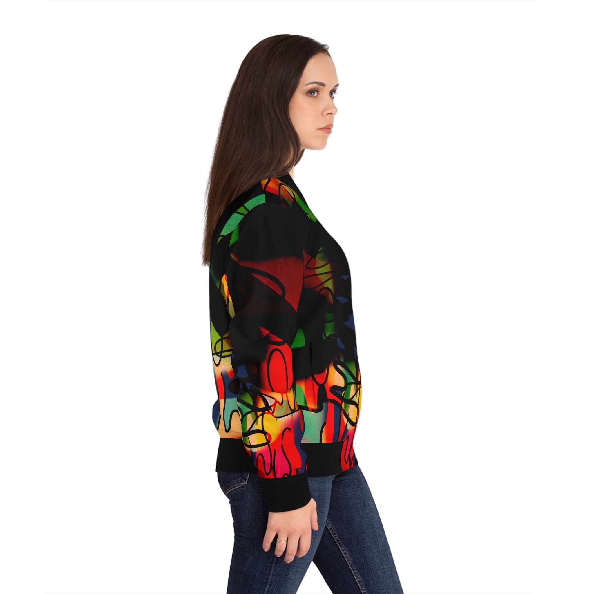 Graffiti Women's Bomber Jacket (AOP)