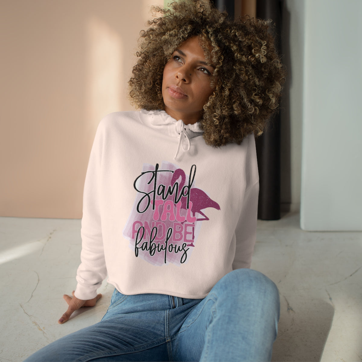 Stand Tall Graphic Crop Hoodie