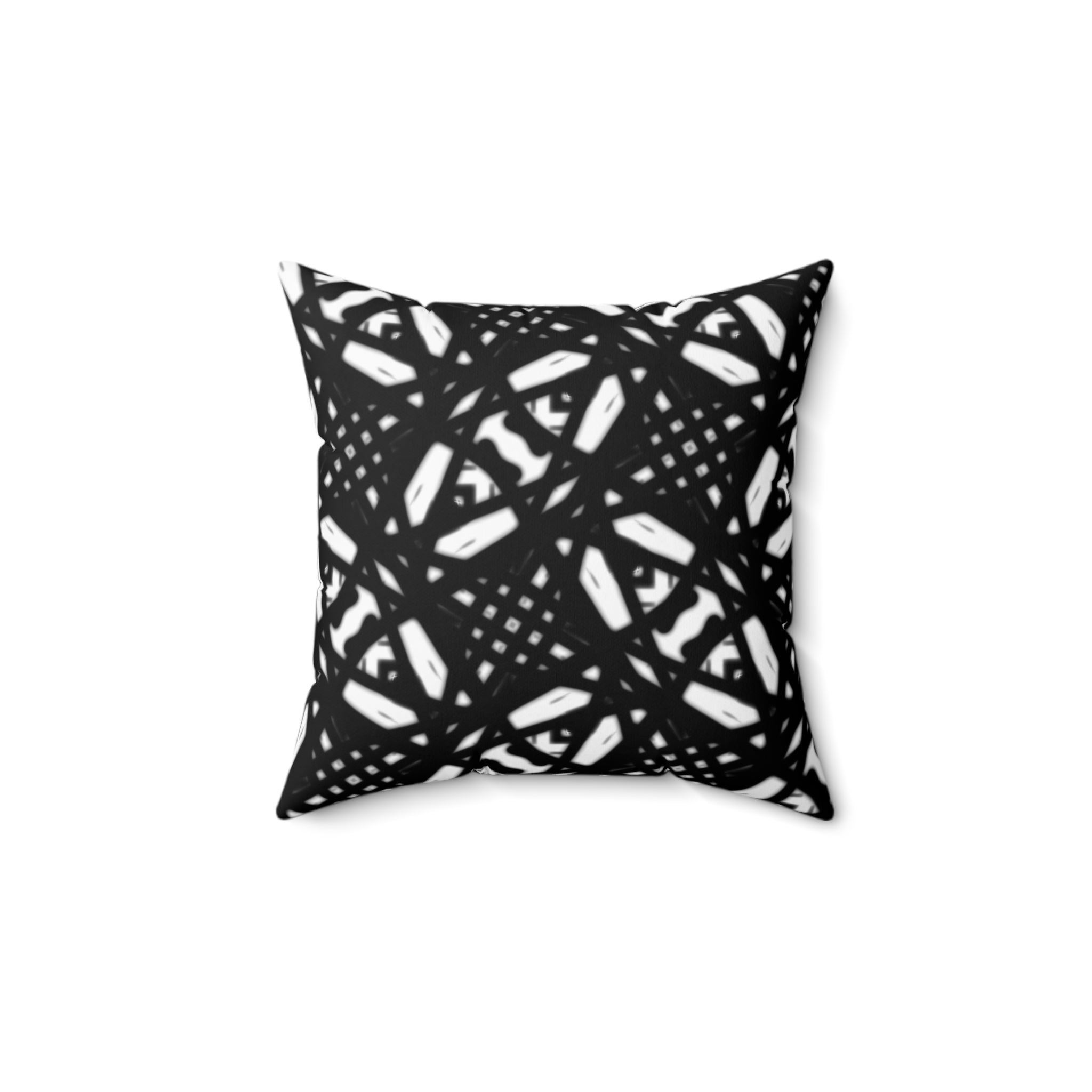 Spun Polyester Square Pillow, Black