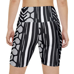 Stylish Women's Workout Shorts with Trendy Stripes, Activewear, Exercise Apparel, Fitness Gear, Yoga Shorts, Sporty Bottoms