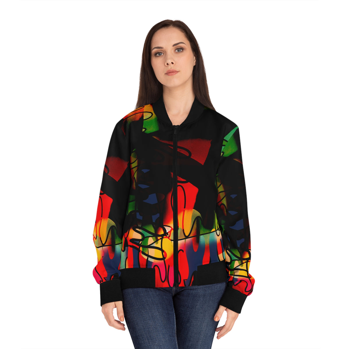 Graffiti Women's Bomber Jacket (AOP)