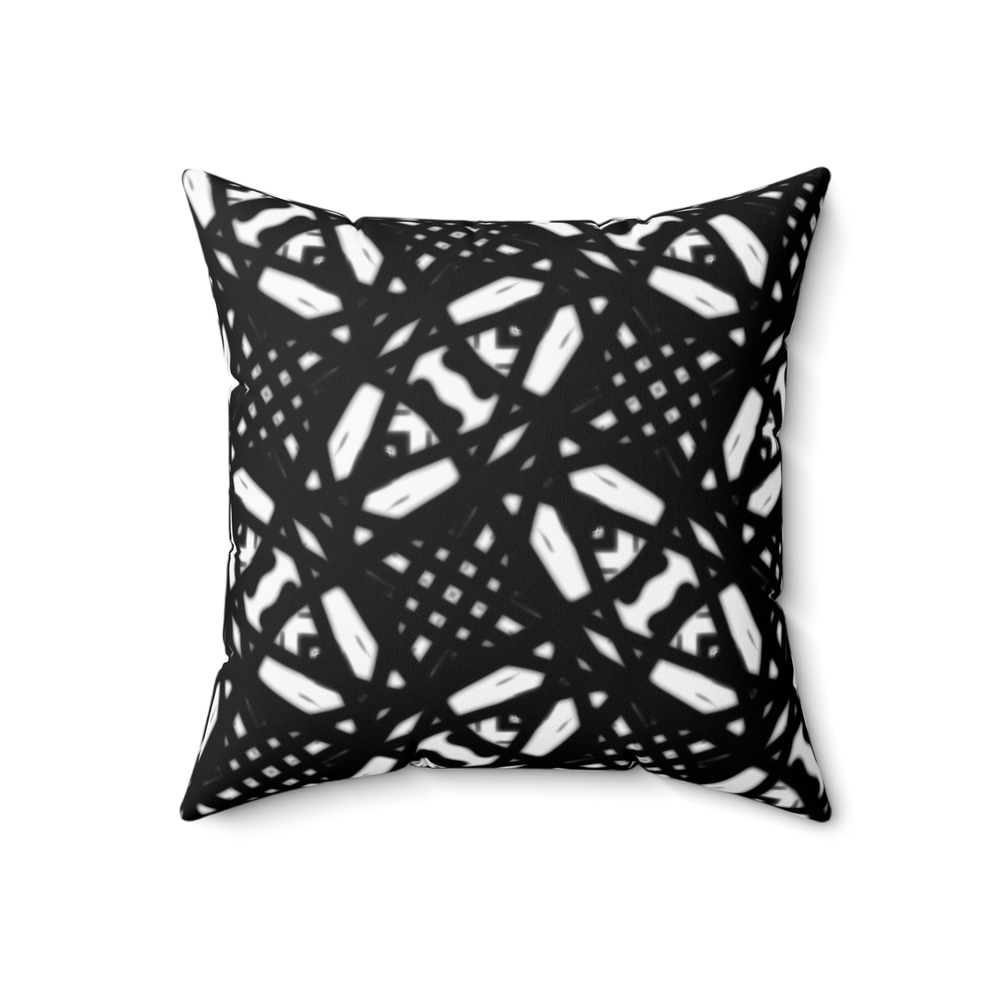 Spun Polyester Square Pillow, Black