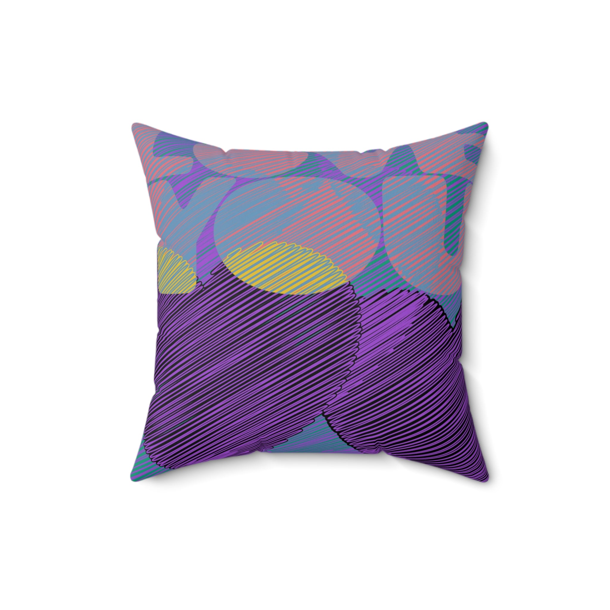 Love You Spun Polyester Square Pillow, Purple