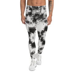 Ink Blot Men's Leggings, Black and White