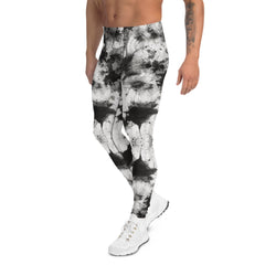 Ink Blot Men's Leggings, Black and White