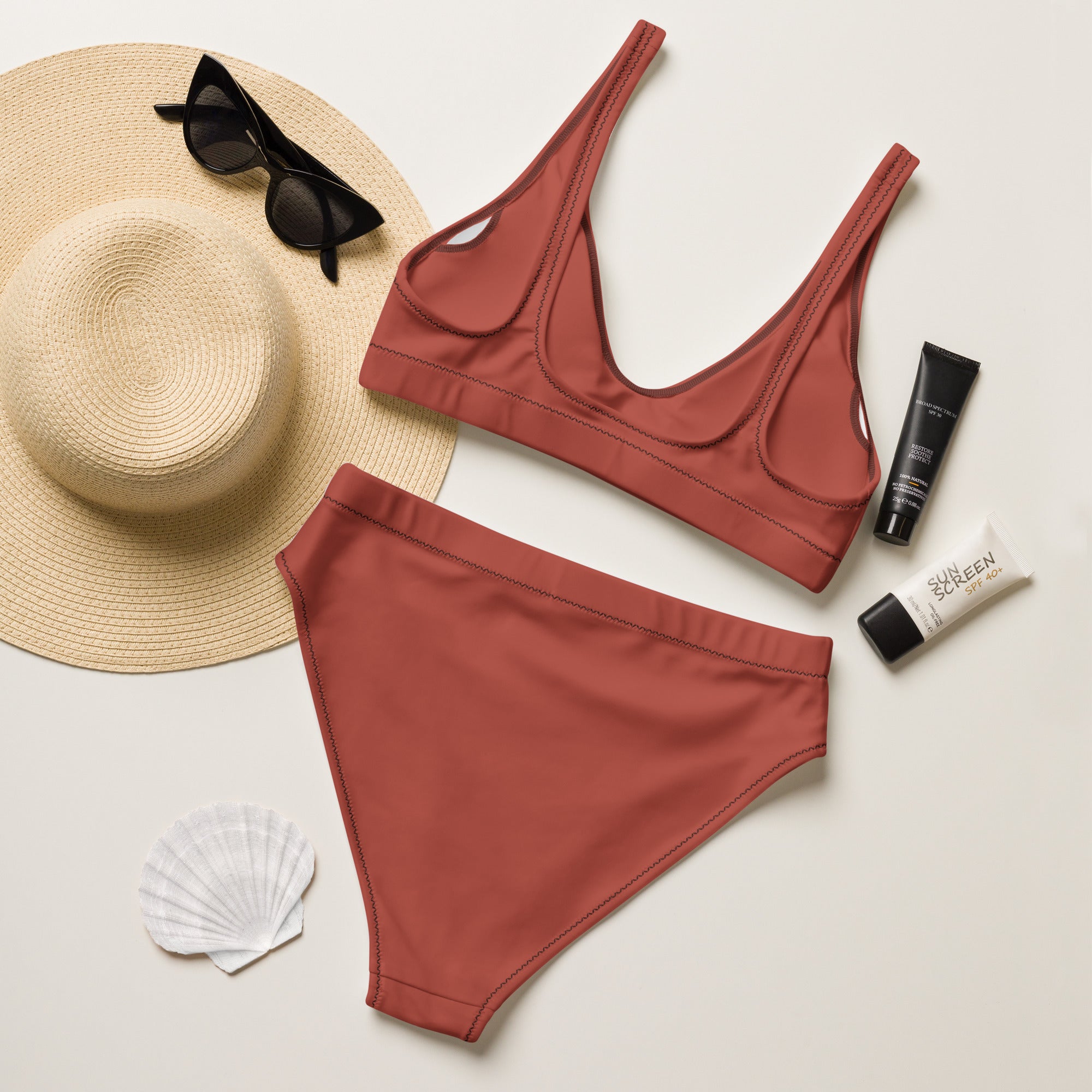 Back2Basics Auburn High-Waisted Bikini Set