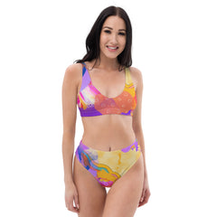 Rainbow High-waisted Bikini Set